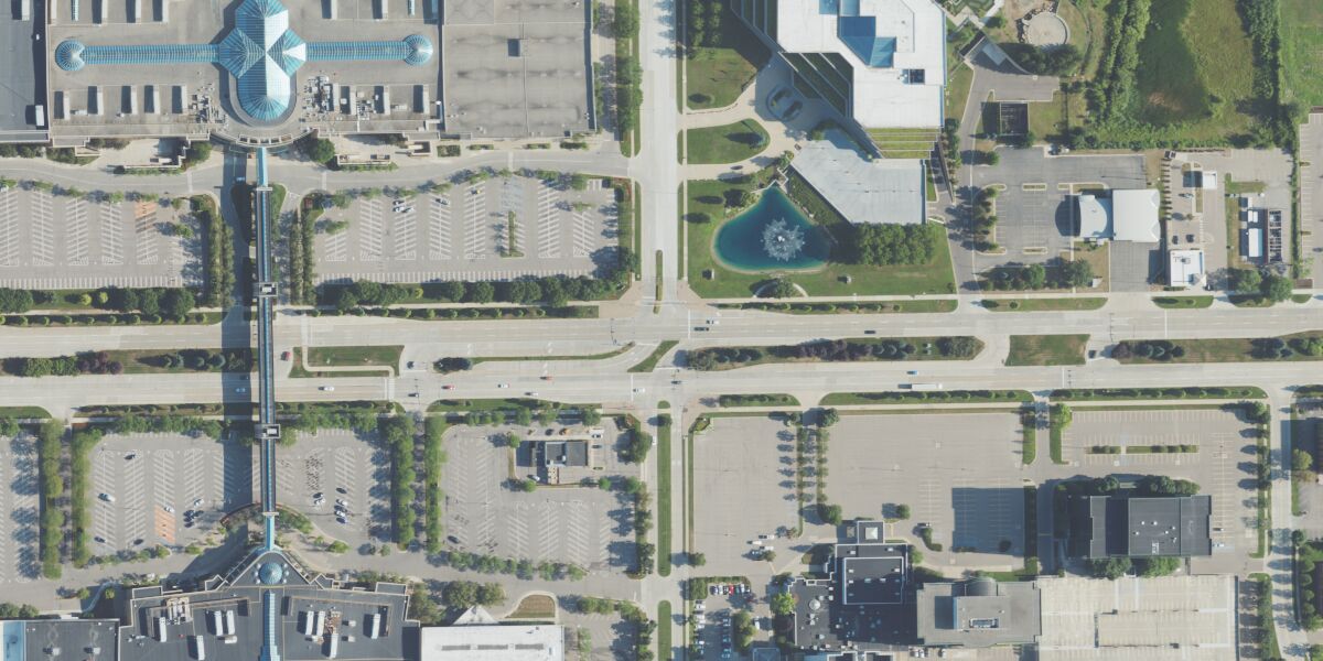Oakland County, Michigan, aus der Luft, 2022: Ausschnitt eines Orthofotos aus dem National Agriculture Imagery Program des USDA.